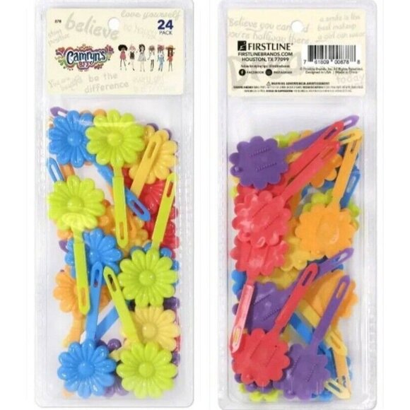 NEW Camryn's BFF Barrettes - Multicolored Daisy Flowers - 24 Pack - Picture 2 of 2